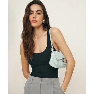 NWT Reformation Women's M Demi Knit Bodysuit Black  NEW Black